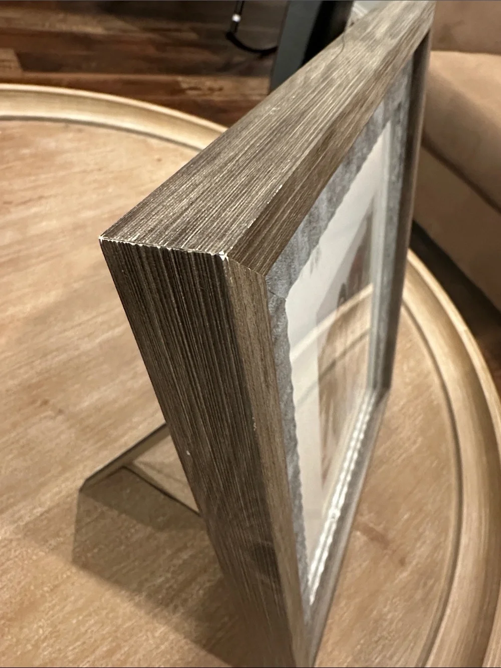 Mainstays Brown Wood Frame with Gray Ribbed Inner Trim 8x10 matted to 5x7